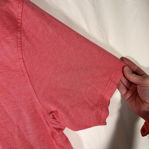 Jos. A Bank Shirt Men's XL Red Short Sleeve Polo 1/4 Button Collared - Picture 5 of 8